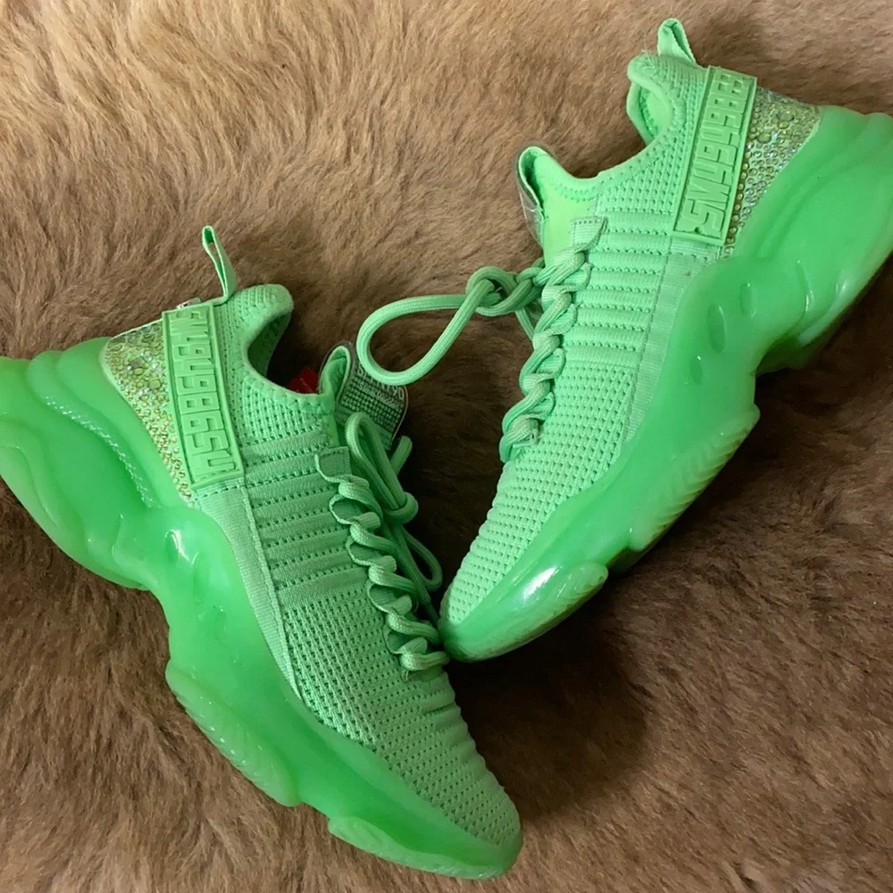 Steve Madden Neon Green Rebooted Sneakers Shoes 6